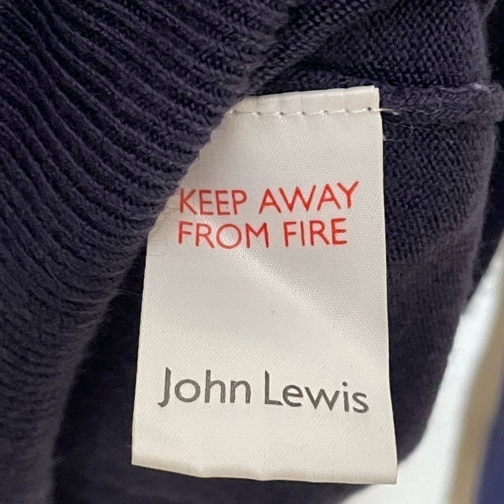 John Lewis Men's Acrylic V-Neck Sweater, Navy, Made in the USA, Medium - Picture 8 of 10